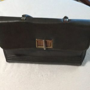 Jaclyn USA Short Handle Brown Faux Leather Vintage Satchel Laptop Bag